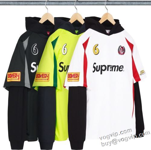 高品質 人気 Supreme Hooded Soccer Jersey 2024 ストレッチ カジュアル おしゃれ 春秋冬服 シュプリームスーパーコピー パーカー 3色可選
