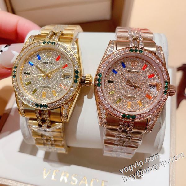 2024最安値品質保証 高品質 ロレックス ROLEX スーパーコピー 時計専門店 輸入クオーツムーブメント 女性用腕時計 2色可選