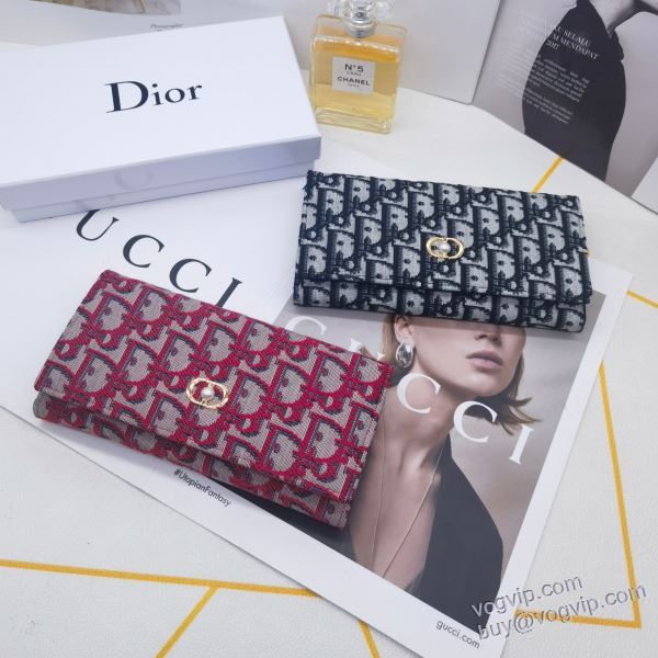 大人の個性を ディオール DIOR偽物ブランド 長財布 二つ折り財布 2色可選 2024お買い得高品質