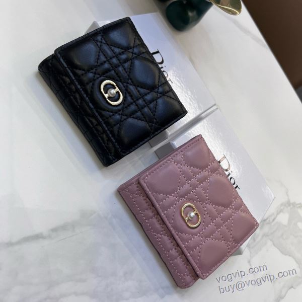 2024期限限定！ お洒落自在 ディオール DIOR コピー 商品 販売 財布 小銭入れ 三つ折り財布 2色可選