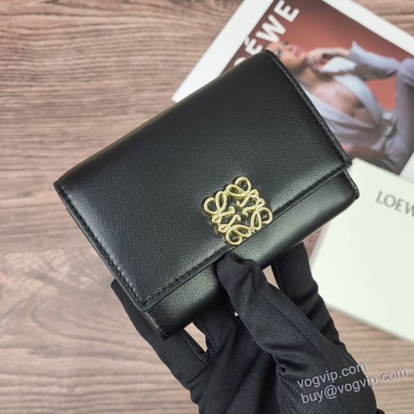 柔らかな質感 2024お買い得大人気 ロエベ LOEWEコピー 財布 ミニ財布 三つ折り財布 3色可選