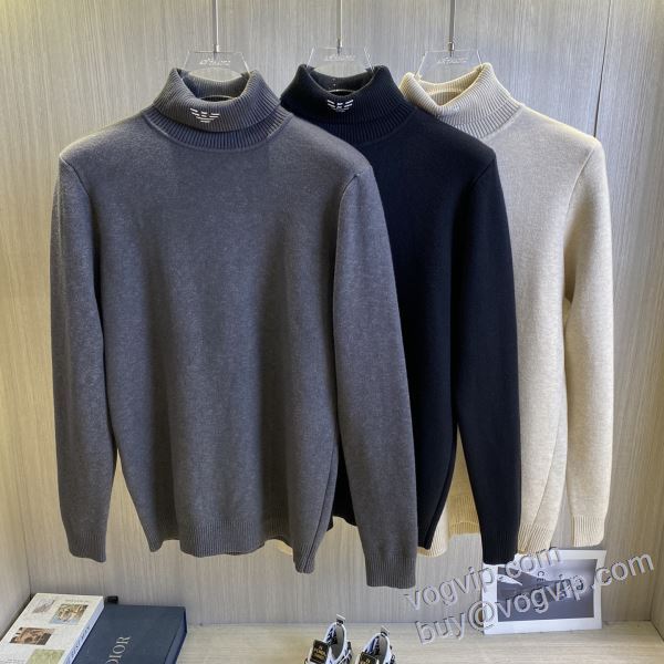 ニット セーター 3色可選 抜群な楽チン感ある大定番 アルマーニ ARMANI 2024驚きの破格値安い ブランドコピー激安販売屋