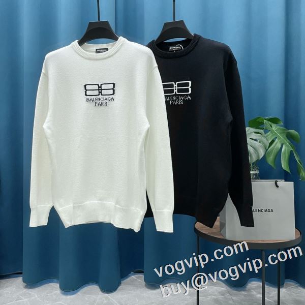 2024爆発的通販 魅力的 バレンシアガ BALENCIAGA ブランドスーパーコピー セーター 2色可選 ゆったり ベーシック 男性用 メンズファッション