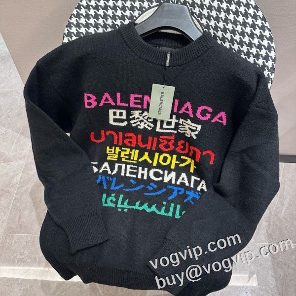 2024 セーター ブランド コピー 販売 カットソー スウェット トップス プルオーバー メンズ 男女兼用 バレンシアガ BALENCIAGA