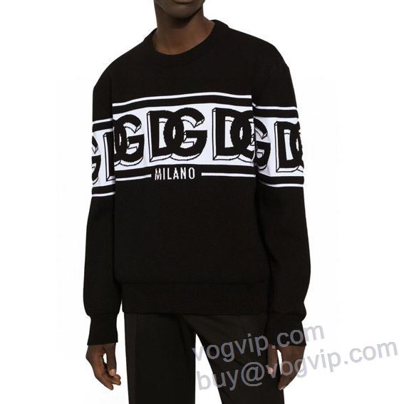 首胸ロゴ Dolce&Gabbanaブランド コピー ドルチェ&ガッバーナ 2024最新入荷 ニット セーター 大きいサイズ 暖かい おしゃれ 大人 着痩せ 上品 新品