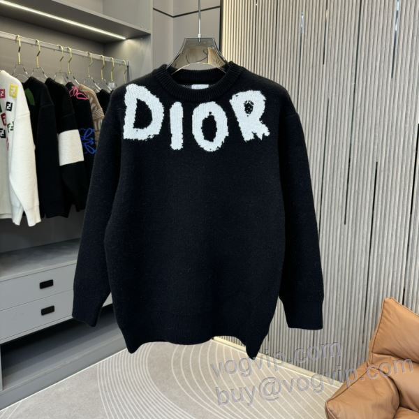 首胸ロゴ ディオール DIOR 2024最安値 春秋 新作 シンプル オシャレ ファッション ニット セーター 最大級ブランドコピー通販優良店