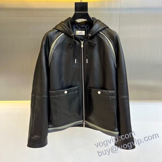 セール中 ブルゾン レザーコート エルメス HERMES 2024品質保証 2色可選 コピー 商品 販売