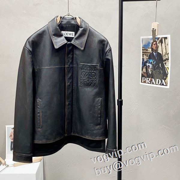 希少価値大! 2024年モデル入荷 ブルゾン フェイクファー製のコート ロエベ LOEWE ブランドコピー 最高ランク ロングシーズン着用できる程よい厚み