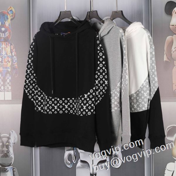 プルオーバーパーカー ルイ ヴィトン LOUIS VUITTON ブランドコピー代引き専門店 2024秋のお出かけに最適 大きいサイズ 暖かい おしゃれ パーカー 3色可選