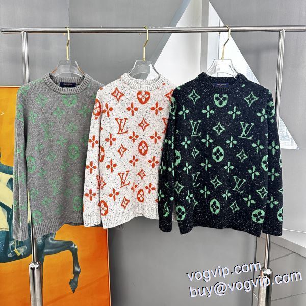 ランキング商品 2024最新入荷 ルイ ヴィトン LOUIS VUITTON ニット セーター ふわふわな感触 3色可選 偽物ブランド