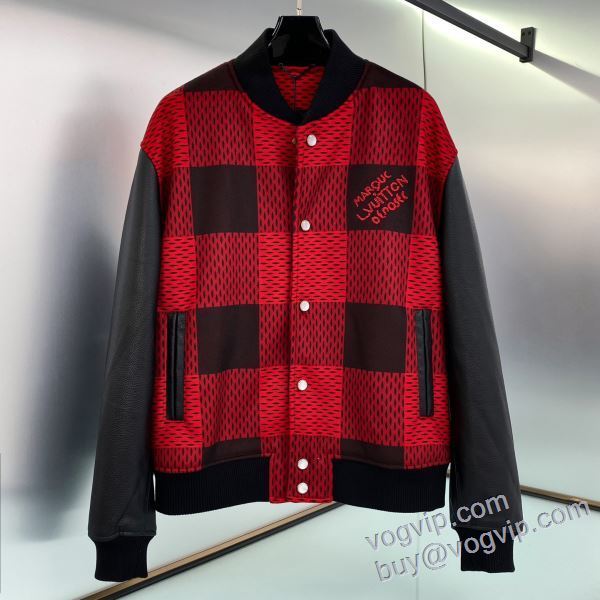 野球ウェア 鮮やかな配色 2024大特価！ Men’s F/W24 Damier Buffalo ブルゾン ルイ ヴィトン 日本人気スーパーコピーブランド お洒落に魅せる