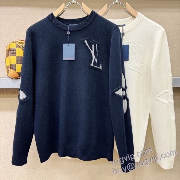 LOUIS VUITTONブランド 偽物 通販 ファッション 人気 2024新作入荷定番 ルイ ヴィトン ニット セーター ラムウール 2色可選