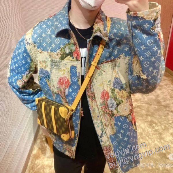 ルイ ヴィトン LOUIS VUITTONコピーブランド 人気ブランド  デニムジャケット 2024日本発売 花プリントデザインジャケット