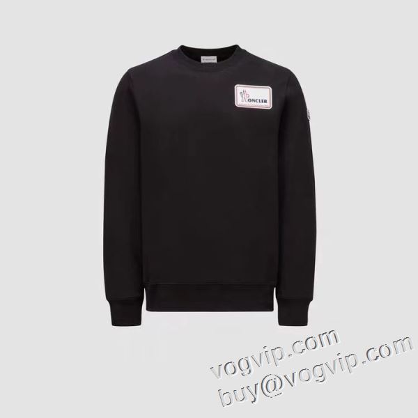 モンクレール 首胸ロゴ 定番無地パーカー MONCLER ブランドコピー 2024最新入荷 パーカー プルオーバーパーカー 2色可選