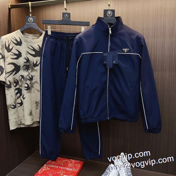 2024最新入荷 お洒落自在 プラダ PRADAブランド コピー ジャージセット 上下セット 2色可選 肌に馴染みやすい