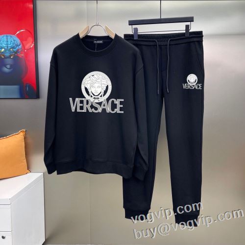 海外セレブ定番愛用 ヴェルサーチ VERSACE ジャージセット 2024新作品 上下セット 2色可選