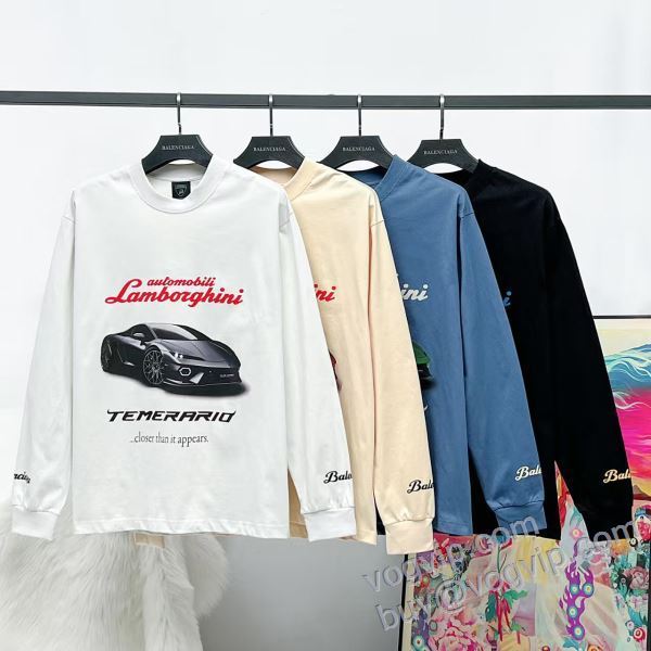 バレンシアガ BALENCIAGA CTSBAL026 2025数量限定大得価 長袖Tシャツ 4色可選 VOGコピー 人目を惹くデザイン