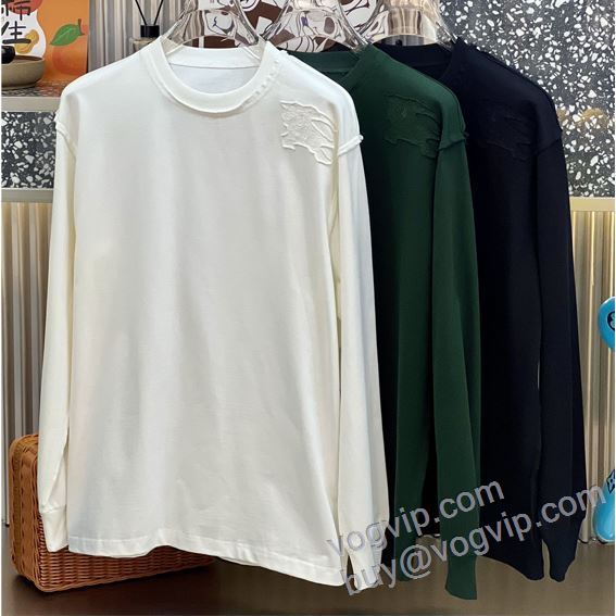 バーバリー ブランド 偽物 通販 CTSBU005 2025新作品 長袖Tシャツ 3色可選 超激得品質保証