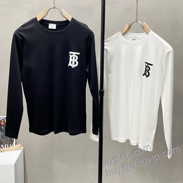 著名人の着用 バーバリー ブランドスーパーコピー CTSBU010 長袖Tシャツ 2色可選 2025HOT品質保証