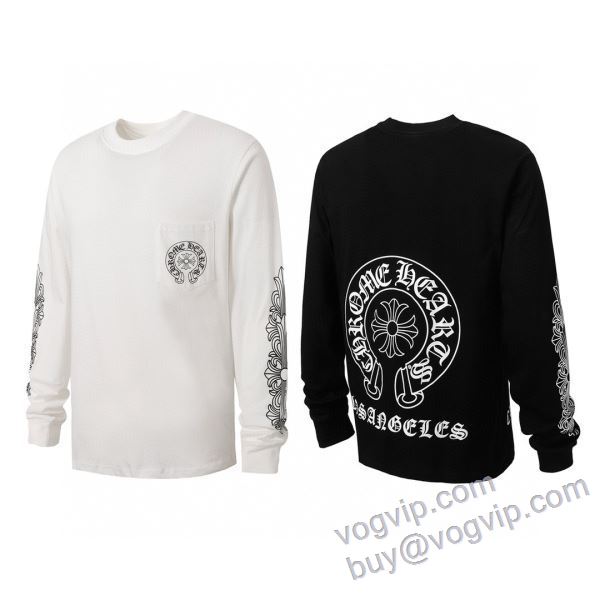 大好評? クロムハーツ CHROME HEARTSブランドコピー CTSCHR012 長袖Tシャツ 2色可選 2025最新入荷