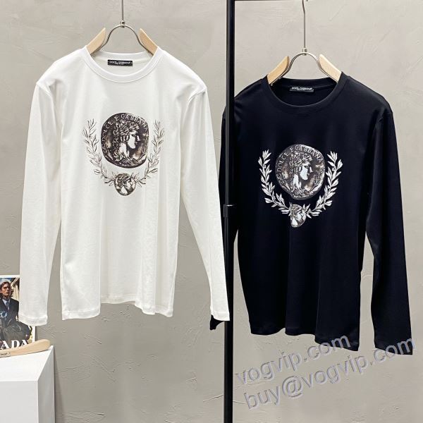 Dolce&Gabbanaコピー CTSDG014 長袖Tシャツ 2色可選 2025新品本物 ドルチェ＆ガッバーナ 今買い◎得