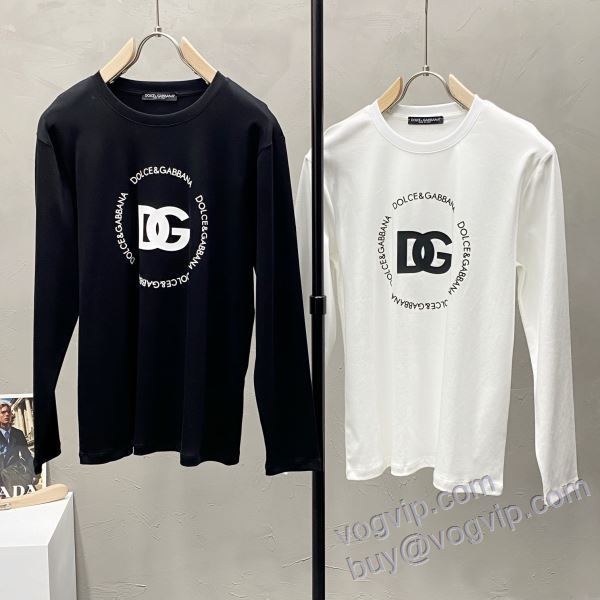 2025最安値セール ドルチェ＆ガッバーナ Dolce&Gabbanaブランド 偽物 通販 CTSDG016 長袖Tシャツ 2色可選 サイズ豊富