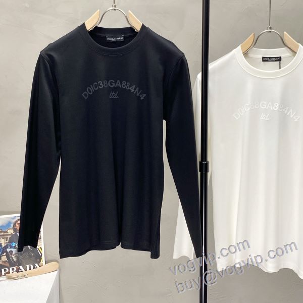 上品な輝きを放つ形 ドルチェ＆ガッバーナ Dolce&Gabbanaスーパーコピー 激安 CTSDG017 2025最安値セール 長袖Tシャツ 2色可選