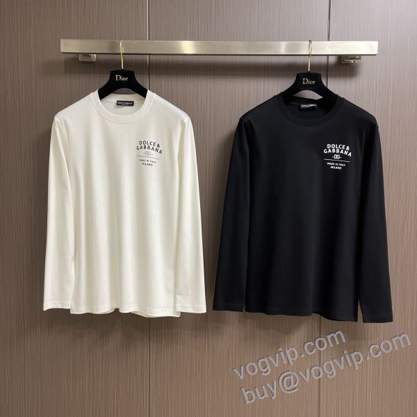 お洒落に魅せる ドルチェ＆ガッバーナ Dolce&Gabbana偽物ブランド CTSDG019 長袖Tシャツ 2色可選 2025最安値セール
