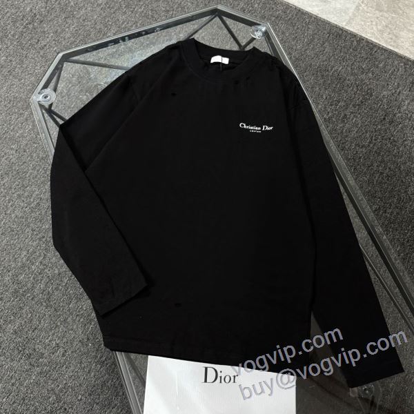 ディオール スーパーコピー CTSDIOR002 2025爆買い大人気 長袖Tシャツ 2色可選 優しい色合い