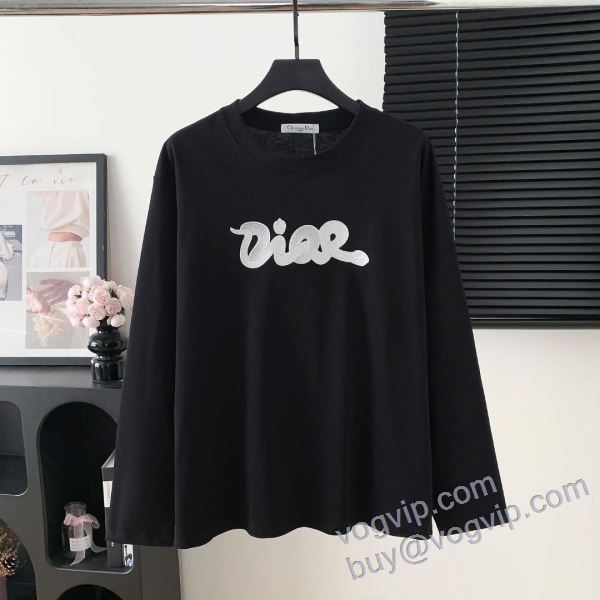 2025超激得品質保証 ディオール ブランド 偽物 通販 絶大な人気を誇る CTSDIOR005 長袖Tシャツ 2色可選
