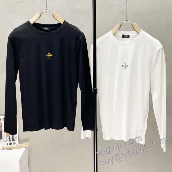 フェンディ スーパーコピー 激安 CTSFEN006 2025最新入荷 長袖Tシャツ 2色可選 サイズ豊富