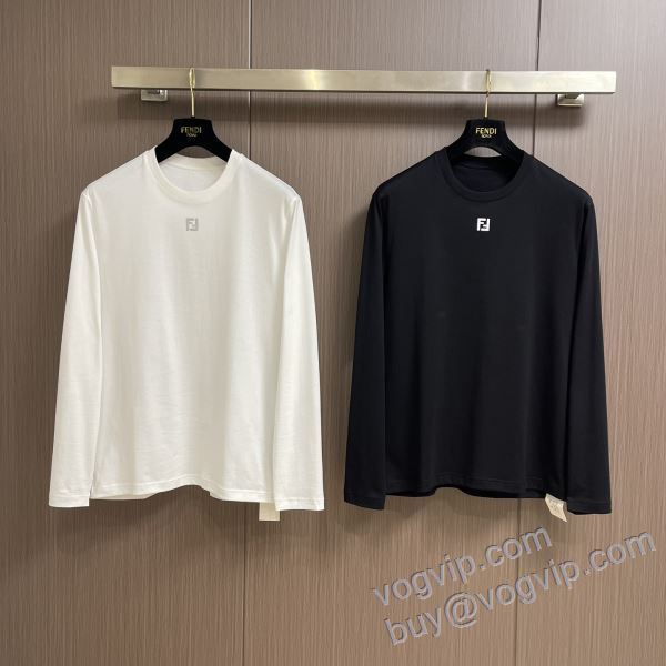 超目玉 フェンディ ブランドコピー 2025お買い得高品質 CTSFEN011 長袖Tシャツ 2色可選