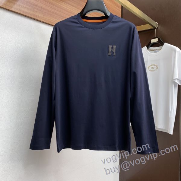 2025人気セール高品質 エルメス ブランドコピー CTSHE001 高級感ある 長袖Tシャツ 2色可選