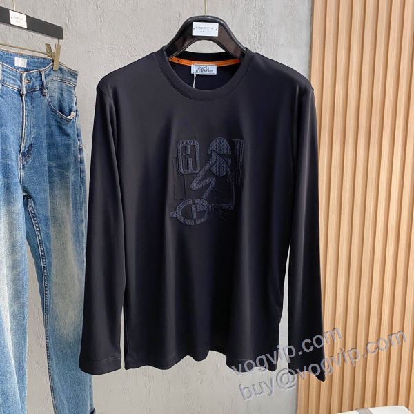長袖Tシャツ 2025人気セール高品質 エルメス コピー CTSHE003 3色可選 ファション性の高い