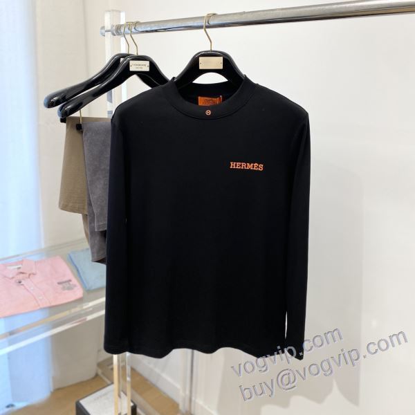 2025数量限定新品 エルメス コピー ブランド CTSHE004 数に限りがある 長袖Tシャツ 2色可選