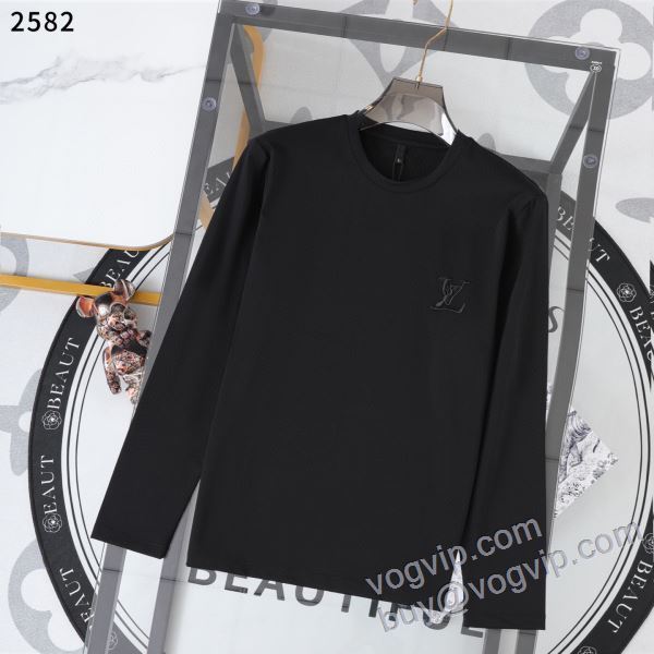 ルイ ヴィトン スーパーコピー 首胸ロゴ CTSLV009 長袖Tシャツ 3色可選 2025大特価！