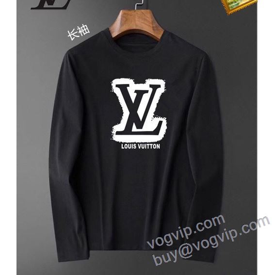 LOUIS VUITTONブランドコピー CTSLV012 2025格安通販 ルイ ヴィトン 長袖Tシャツ 2色可選 スタイルアップ効果