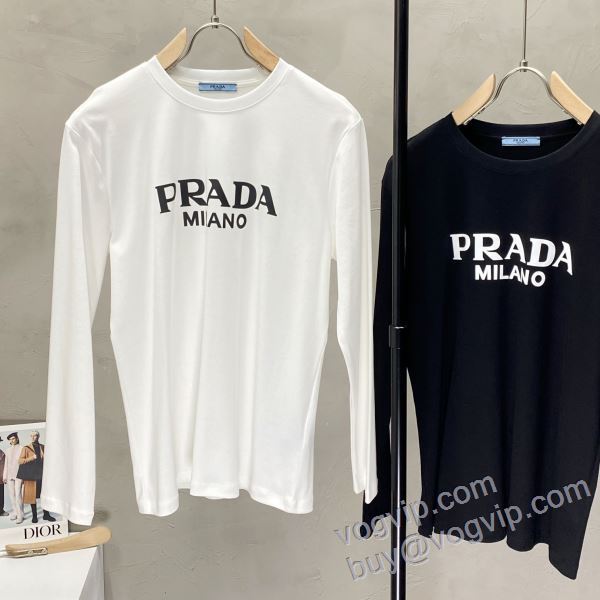 圧倒的な高級感 プラダ コピー ブランド CTSPR004 長袖Tシャツ 2色可選 2025品質保証大人気