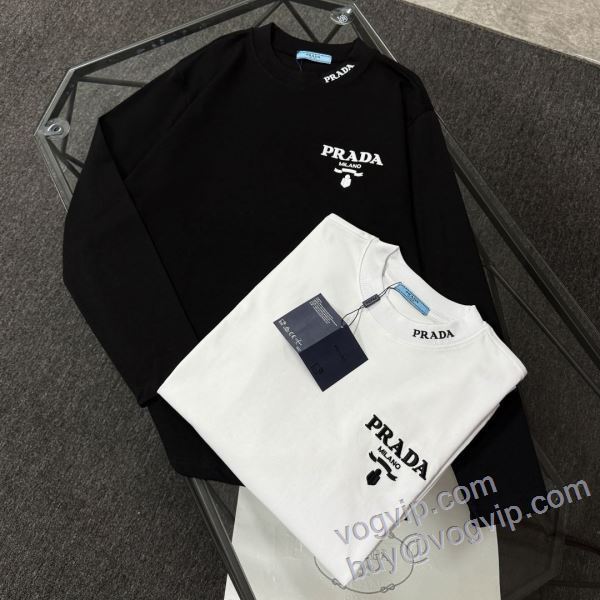 2025数量限定最新作 プラダ スーパーコピー CTSPR009 今話題の最新作 長袖Tシャツ 2色可選