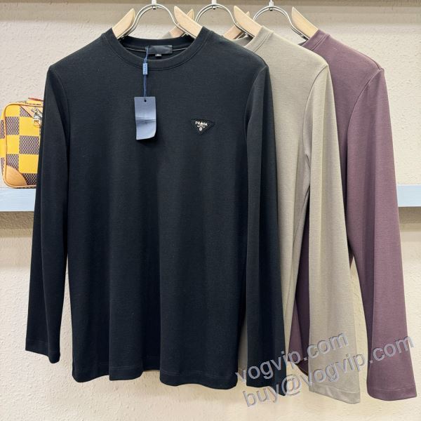 当店ランキング1位常連 プラダ ブランドスーパーコピー CTSPR010 2025数量限定最新作 長袖Tシャツ 3色可選
