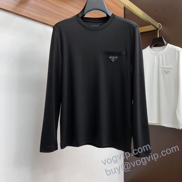 2025数量限定最新作 CTSPR011 長袖Tシャツ 2色可選 プラダ ブランドコピー 韓国の人気