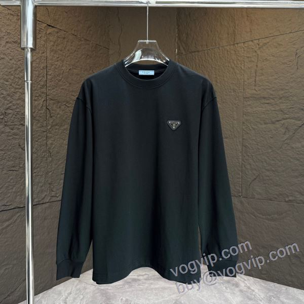特別人気感謝SALE プラダ PRADAブランドスーパーコピー CTSPR021 2025お買い得高品質 長袖Tシャツ 3色可選