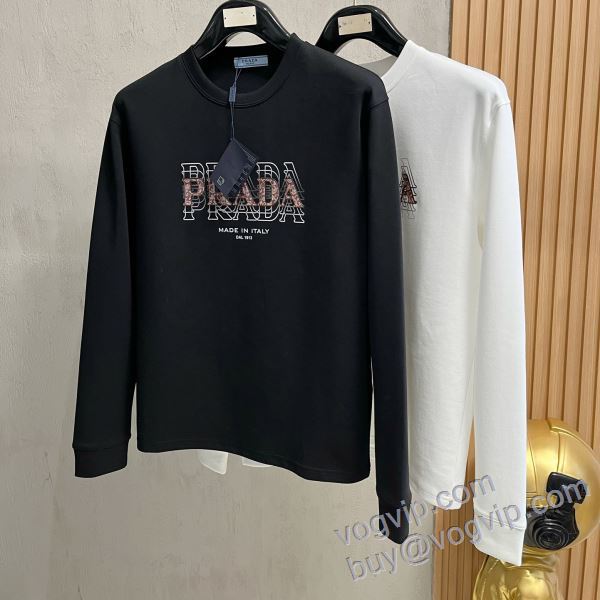 2025お買い得高品質 プラダ CTSPR022 長袖Tシャツ 2色可選 PRADAブランドコピー 今からの季節にピッタリ！