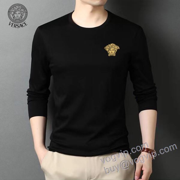 VERSACEコピー ブランド 秋のお出かけに最適 CTSVS015 長袖Tシャツ 2色可選 2025高級品 通販 ヴェルサーチ