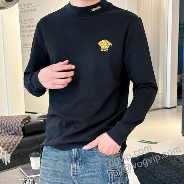 2025高級品 通販 ヴェルサーチ CTSVS016 長袖Tシャツ 2色可選 VERSACEブランド 偽物 通販 耐久性に優れ