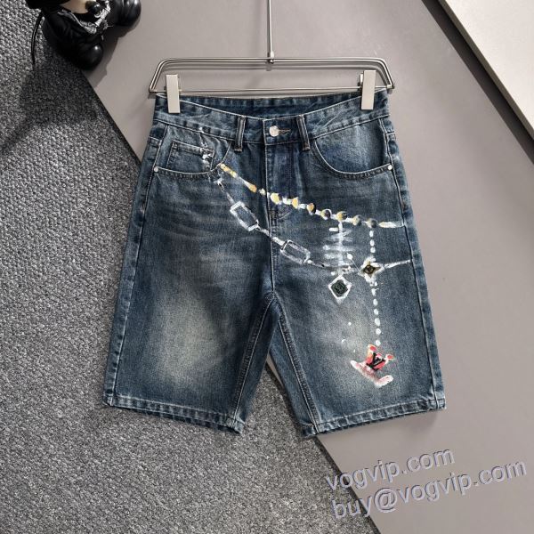 大人気アイテム！入手困難 ルイ ヴィトン LOUIS VUITTONブランドコピー DKLV066 2025年モデル入荷 ジーンズ ショートパンツ