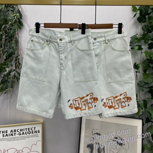 2025爆買い新作 オフホワイト ブランドコピー DKOFF001 流通限定モデル ジーンズ ショートパンツ