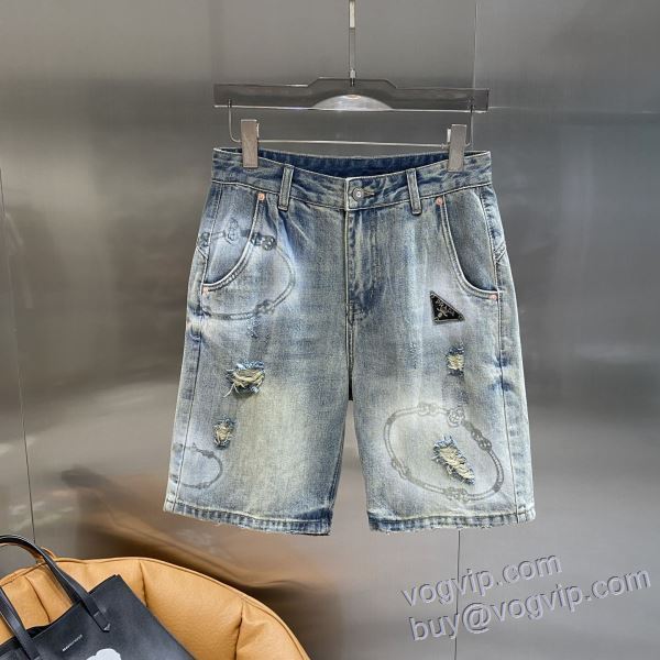 プラダ PRADAコピー ブランド DKPR015 極上の着心地 ジーンズ ショートパンツ 2025最新入荷