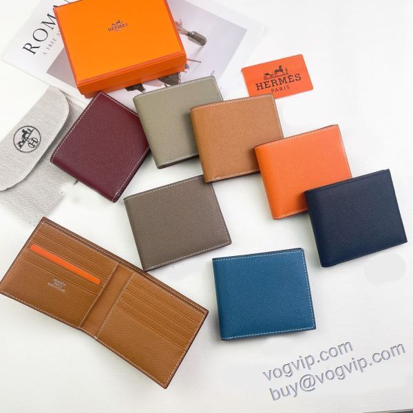 2025年モデル入荷 エルメス ブランドコピー NQBHE001 人気商品登場 二つ折り財布 クリップウォレット 多色選択可