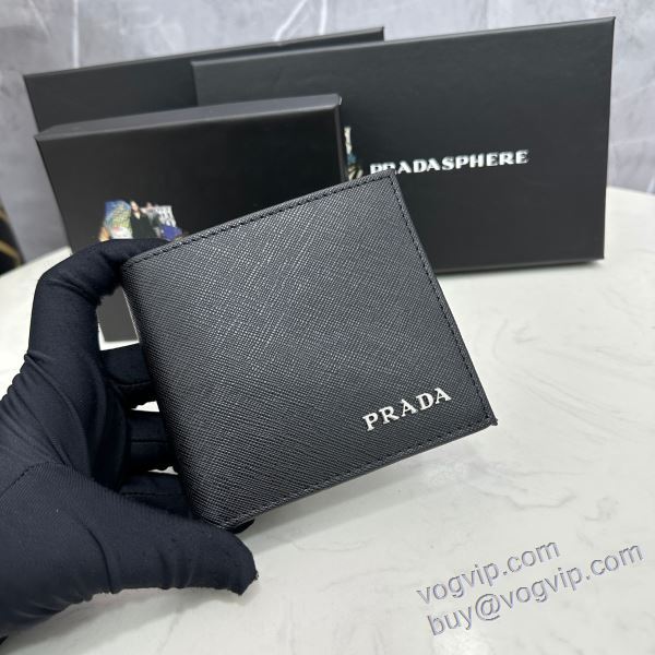 高級感漂わせる プラダ PRADAスーパーコピー 二つ折り財布 NQBPR020 2025品質保証新作登場 クリップウォレット